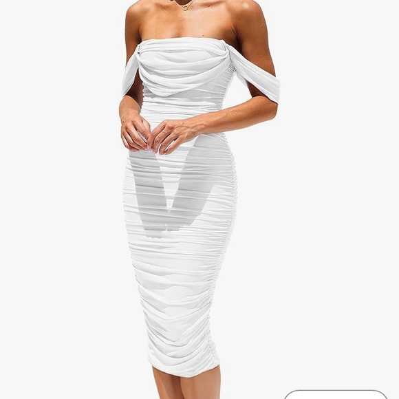 White Midi Dress - Picture 1 of 3